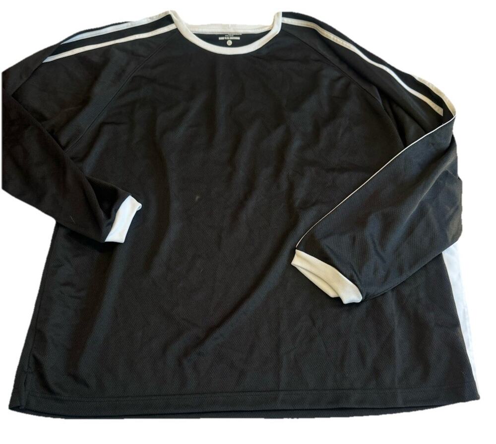 Tek Gear Performance Long Sleeve Shirt Mens Large Black Athletic Workout NEW